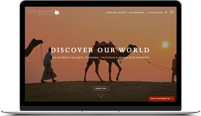 Bespoke Website Design web designers London Corinthian Travel